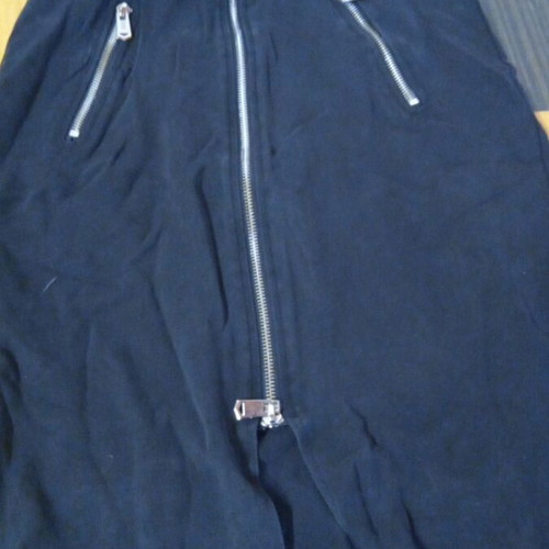 Black knee-length skirt with zip, size 12