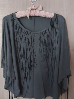 Blouse with open side ties, cotton, like new, size M