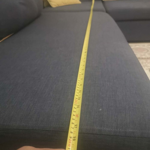 Corner sofa blue with pillows like new