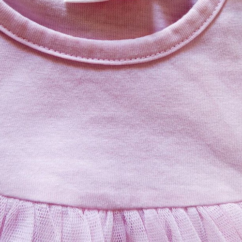 Liegelind pink baby dress with tulle and floral pattern, size 80