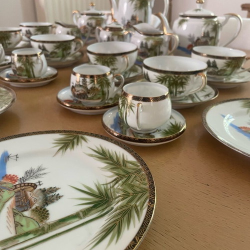 Vintage Hayasi Japanese Fine China Geisha Girl Bone China Kutani tea set like new