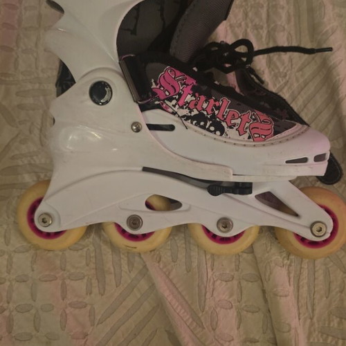 3K Adjustable Roller Skates used, size 30-33, pink and white