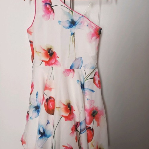 Girls' dress 10-12 years like new, white and pink
