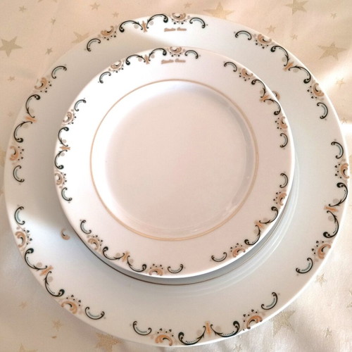 Vintage Fine Bohemian Porcelain pasta serving set like new