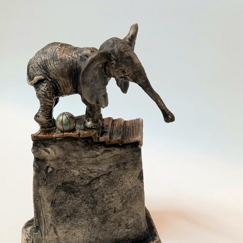 Handmade Ceramic Elephant Sculpture stoneware