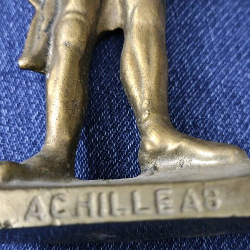 Bronze figure Achilles used with shield and spear