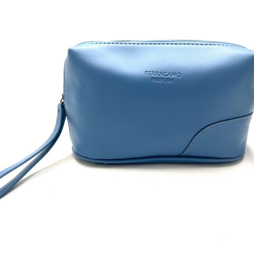 Ferragamo Parfums Light Blue Handbag Used Vanity Case
