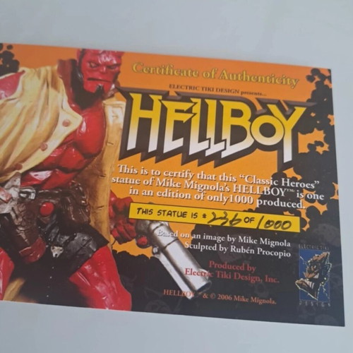 Hellboy Limited Edition Statue New, Number 236 of 1000