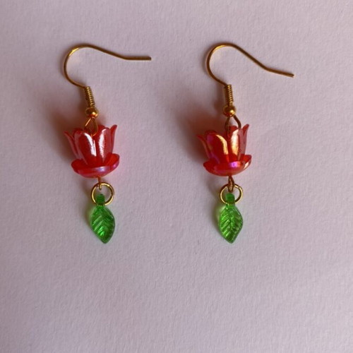 Handmade red earrings inspired by Barbie Fairytopia