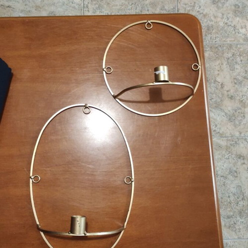 Wall candlesticks like new, oval and round set of 2