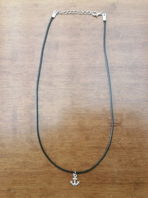 Leather pendant necklace anchor new