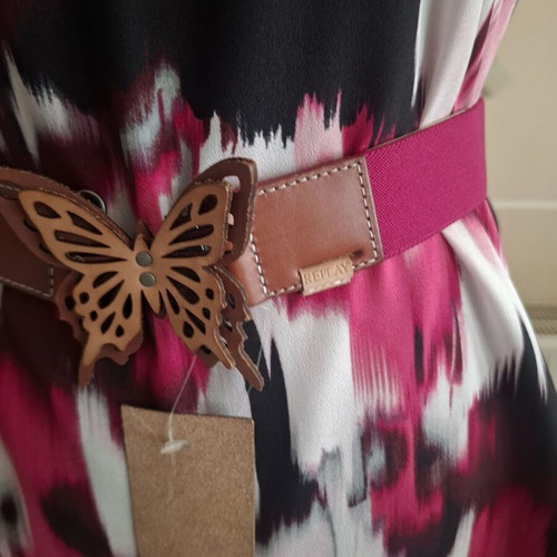 DKNY long multicolor blouse with belt, size S to L