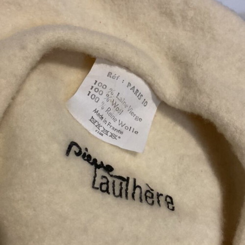Vintage French wool beret Piesse Laulhere used, beige