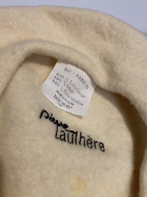 Vintage French wool beret Piesse Laulhere used, beige
