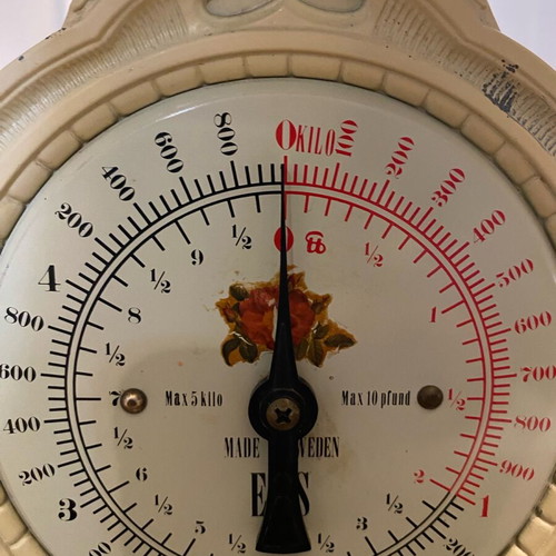 EKS 5 Kar Mechanical Kitchen Scale like new, vintage Art Nouveau style