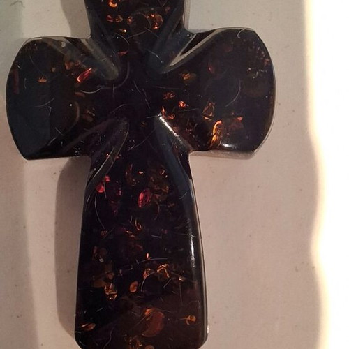Cross made of natural black Baltic amber new
