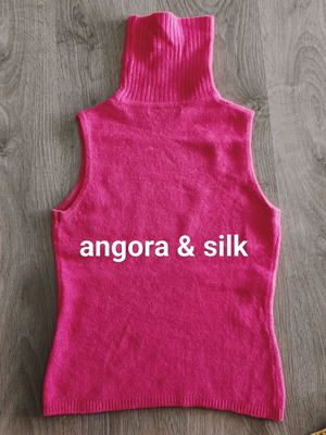 Louise FD sleeveless turtleneck sweater pink like new, angora and silk