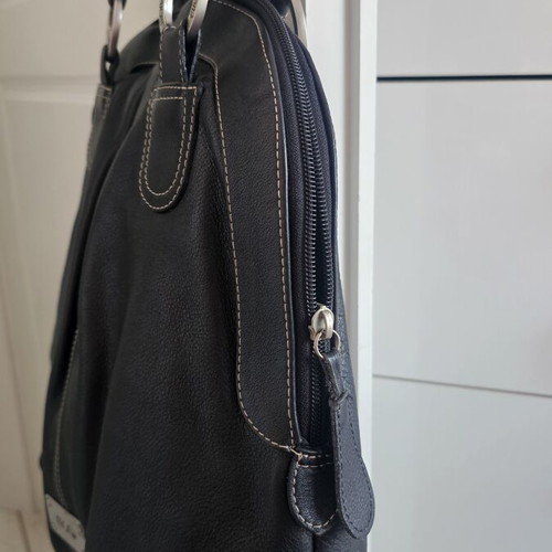 Mona shoulder bag large leather used, black