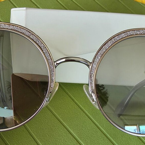 Jimmy Choo Ora/S 1KLNQ Cat Eye Sunglasses Like New, Gold and Silver