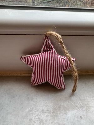 Decorative fabric stars new, set of 6 pieces