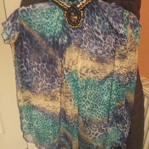 Floral dress with satin blouse gift used, size M