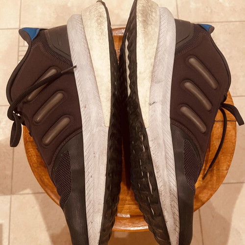 Adidas Boost shoes like new, size US 12 EU 46, black with blue details