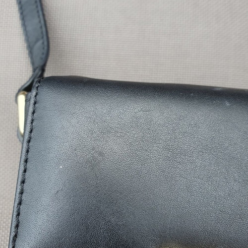 & Other Stories black genuine leather crossbody bag with gold hardware