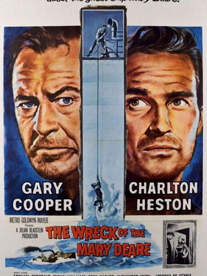The Wreck of the Mary Deare Charlton Heston αυθεντική κινηματογραφική αφίσα μεταχειρισμένη, 1959