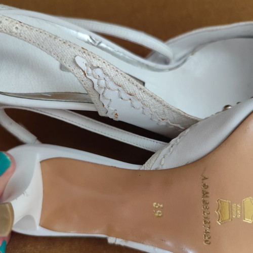 Gianna Kazakou women's evening shoes size 39 narrow fit for 38, new, white