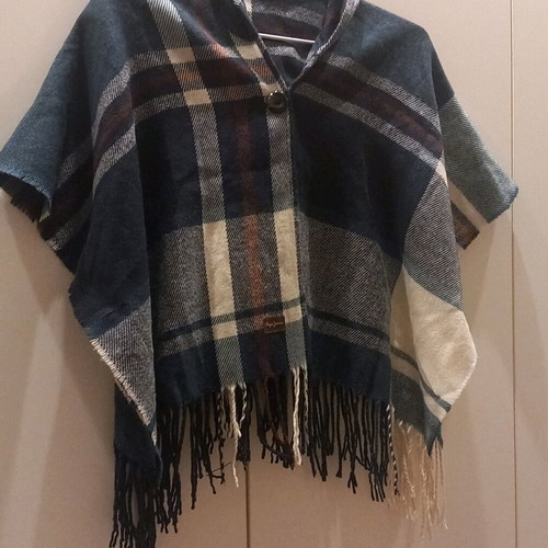 Pepe Jeans checked cape like new, summer blue
