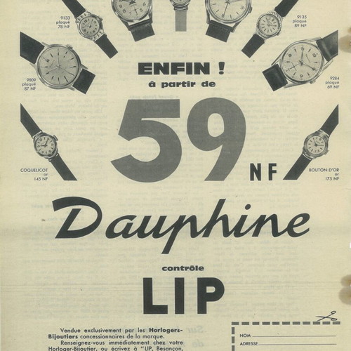 Lip Dauphine women's watch used, gold-plated