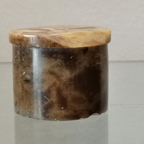 Small marble box used with inlaid anthemion and mother of pearl