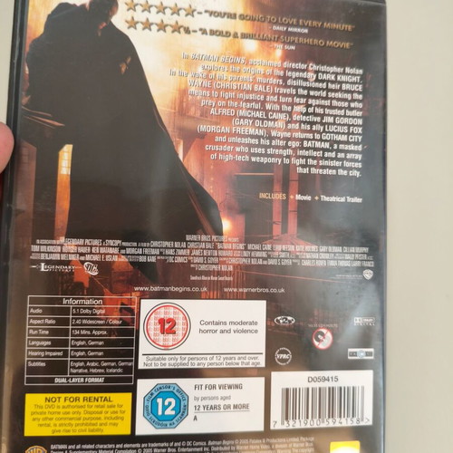 Batman Begins DVD like new, action and sci-fi