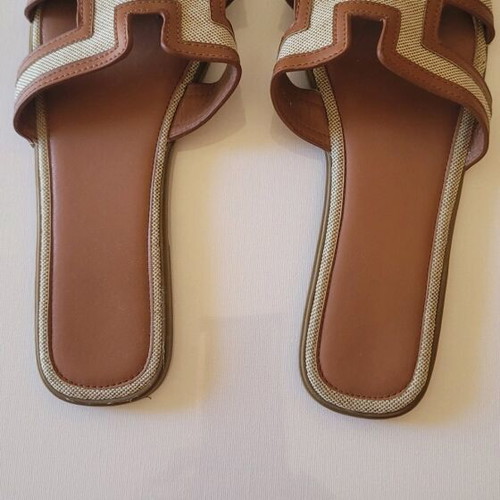 Beige brown slide sandals used, size 40, flat style