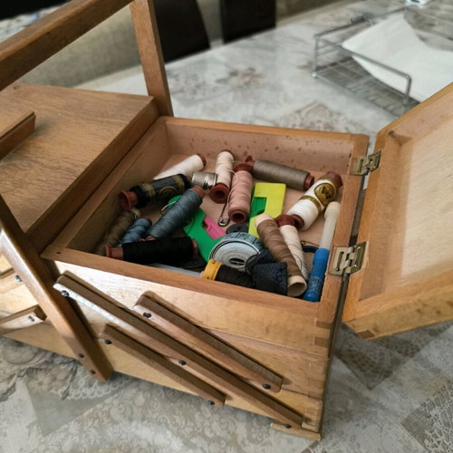 Handmade sewing tool case used