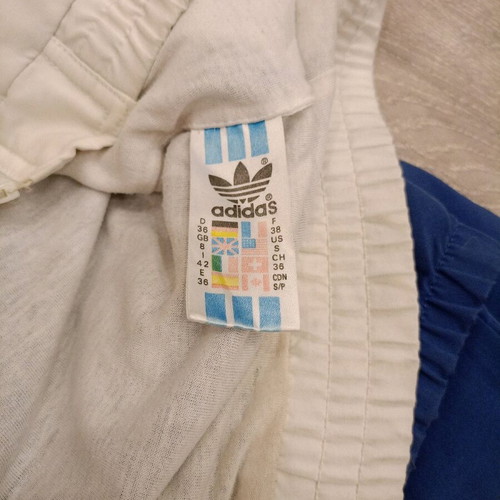 Adidas vintage track jacket used, white, blue and teal, 90s