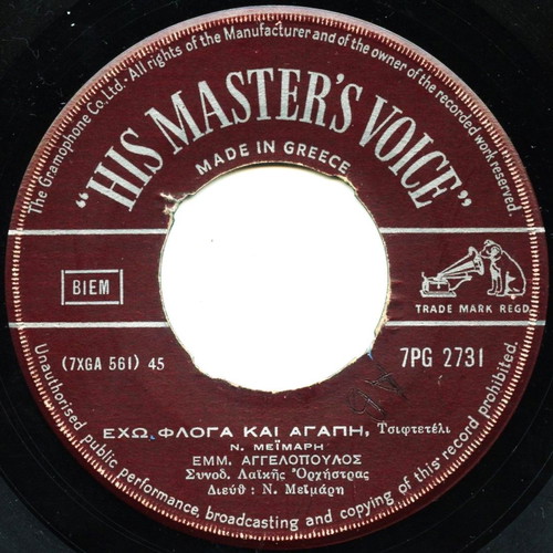 Mpithikotsis Angelopoulos 45 RPM record used