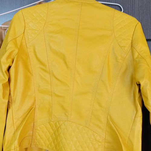 Forget Me Not Fashion women's yellow faux leather jacket new, size M