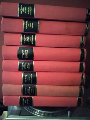 Hardcover volumes with 8 vintage magazines each, romance and fantasy