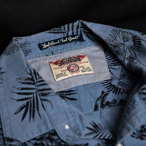 Tokyo Laundry Blue Floral Short-Sleeve Shirt like new, size M