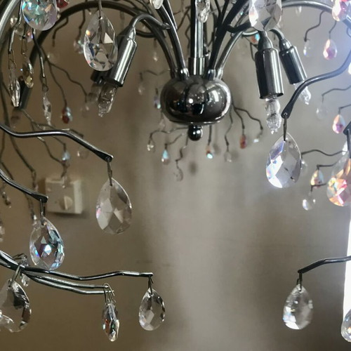 Luxury ceiling light with Swarovski crystals like new, silver color