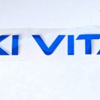 Suzuki Vitara blue sticker with 2 white phosphorescent Suzuki decals