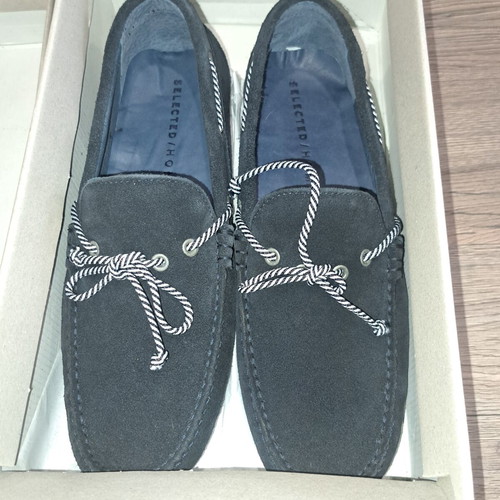 Selected Homme men's moccasins new, dark blue suede