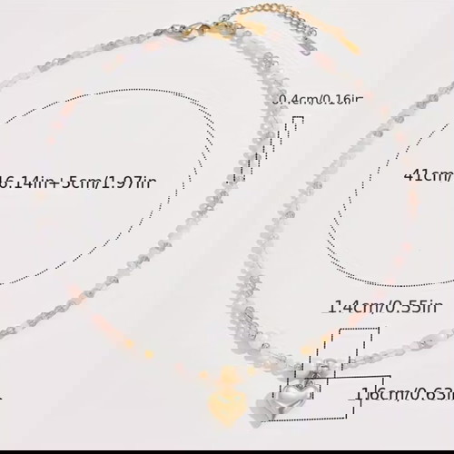 Κολιέ καρδούλα καινούργιο με λεπτές χάντρες και ρομαντικό στυλ