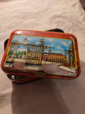 Vintage French metal box used from the 1950s