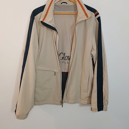 Glou Sport men's windbreaker jacket XL like new, beige with orange details
