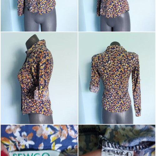 Sewgo women's shirt like new with sleeve regulation and golden buttons