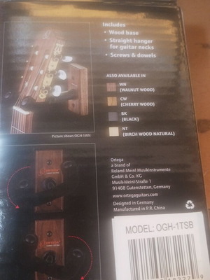 Ortega Βάση κιθάρας τοίχου OGH-1TSB καινούργια Tobacco Sunburst