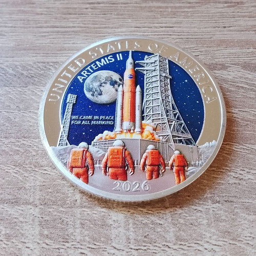 Artemis II 2026 First Crewed Lunar Mission Commemorative Coin new