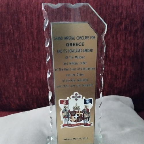 Commemorative plaque used from Grand Imperial Conclave for Greece